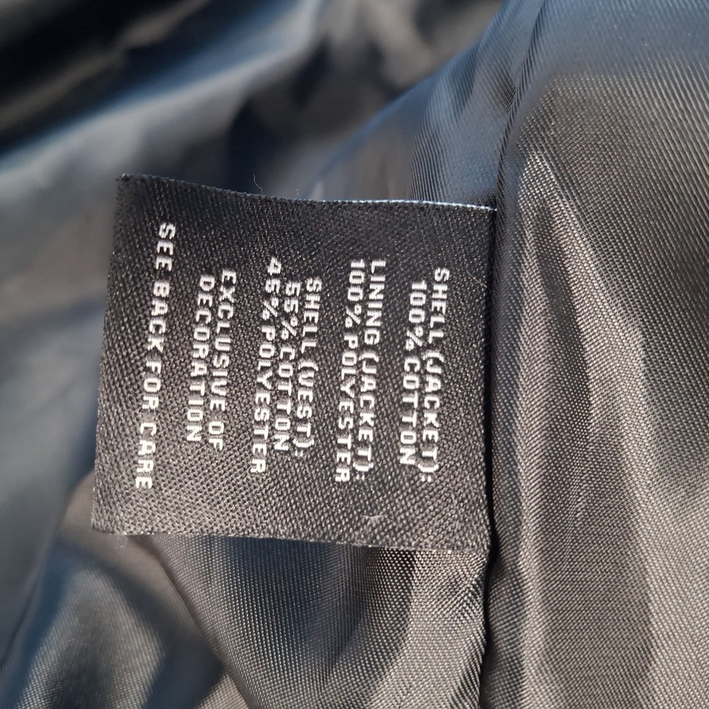 U.S. Services Valiant K&S MARINES Men's Blk Denim Bomber Jacket 2XL w/ liner - Picture 10 of 16